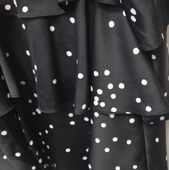 Kate Spade Polka Dot Ruffle Chemise Tank Top Black M - Picture 6 of 11